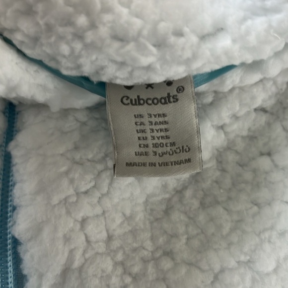 Cubcoats Girls Benne the Bunny Sherpa Jacket blue/white size 3 - Picture 6 of 11